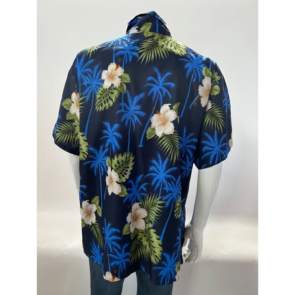 Rima Vintage Tropical Hawaiian Short Sleeve Shirt  Size XL Blue   Terivoile - Picture 4 of 16